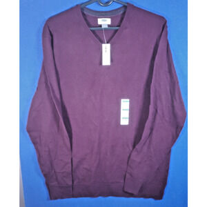 Old Navy V-neck Maroon Sweater Ribbed Trim Pullover Men's Size Large NEW